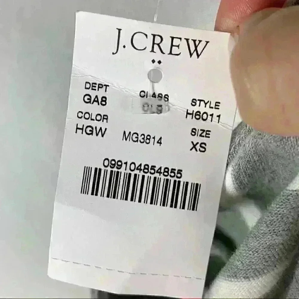 J.Crew factory Womens top size XS gray white striped v-neck cap sleeve - Picture 8 of 11